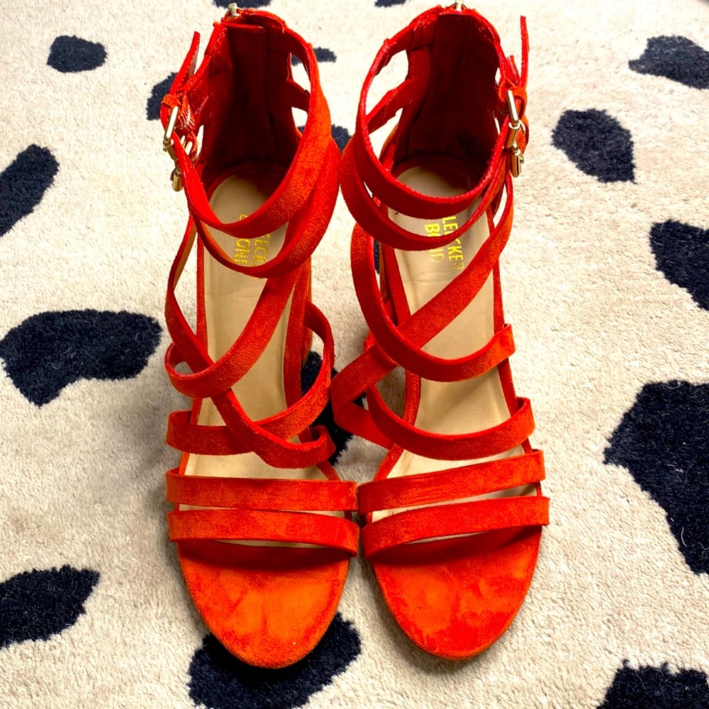 BLEECKER & BOND Strappy Heels in orange